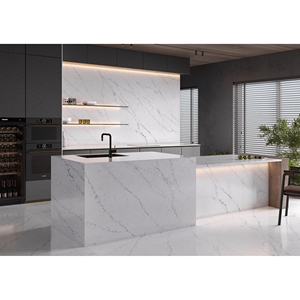 Custom Kitchen and <b>Bathroom</b> <b>Vanity</b> Tops Calacatta Quartz Natural Stone Countertops Carrara Calacata Hotel Project Prefab Cut - Product Image 1