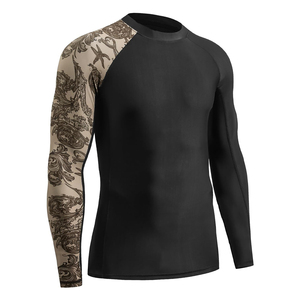 Chemise de compression imprimée avec logo personnalisé OEM Vêtements de sport et de surf à manches longues pour hommes - Product Image 2