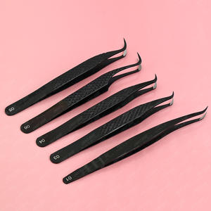 ที่หนีบขนตาแบบปลายตะขอแหนบปลายตะขอแหนบปลายโค้งแบบคลาสสิกกันลื่นด้ามจับเพชรสแตนเลส - Product Image 5