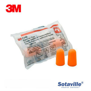 Tapones para los oídos de espuma 3M 1100 sin cordón, proporcionan una alta reducción de ruido de hasta 29dB., utilizados en industrias como la minería y la construcción. - Product Image 1