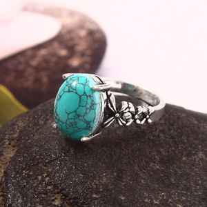 Bague en pierre précieuse turquoise naturelle, argent sterling 925, bijoux faits à la main pour femmes, bague statement, fournisseur en gros - Product Image 4