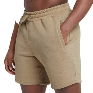 Short de survêtement en molleton à taille élastique pour hommes 2025 uni motif solide écologique - Product Image 3