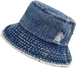 Summer New Outdoor Denim <b>Bucket</b> Hat Sunshade Protection Hiking Blank <b>Bucket</b> Hat for Men Casual Travel Wear - Product Image 1
