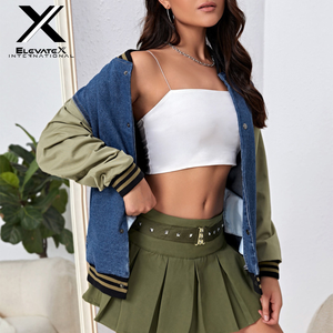 2026 Women's Waterproof Wool Varsity Jacket Custom Letterman Canvas Baseball Jacket Printed Fabric Windproof Eco-Friendly - Product Image 4
