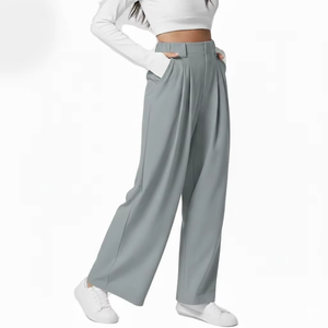 Pantalon de survêtement en molleton pour femme, coupe droite, taille mi-haute, en dentelle, léger, doux, confortable et écologique, idéal pour l'hiver - Product Image 4