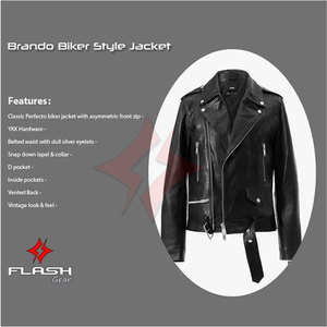 Chaqueta de Cuero para Hombre, Estilo Slim Fit, Vintage, Motociclista, Resistente al Viento, Transpirable, Personalizable en Color/Logotipo, Casual - Product Image 3
