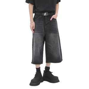 กางเกงขาสั้นผ้ายีนส์ผ้าฝ้ายเทอร์รี่ระบายอากาศสไตล์สตรีทปรับแต่ง XS-XL กางเกงขาสั้นวิ่งชายหาดฤดูร้อนลายตาข่ายซักได้ - Product Image 6