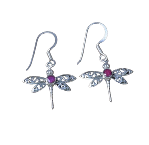 Boucles d'oreilles pendantes en rubis indien pour femmes, argent sterling 925, cadeau de fête, tendance - Product Image 1