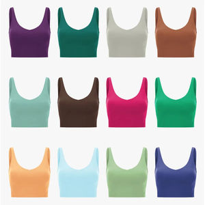 Camiseta corta informal de talla grande para mujer, Sujetador deportivo acolchado con logotipo de gimnasio, Top corto de algodón ajustado para niñas XS transpirable - Product Image 6