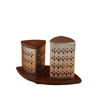 Quemadores de Incienso Árabe Ecológicos Más Vendidos, Bandeja de Metal Grabada con Láser, Tapa de Madera, Regalo de Ramadán y Eid, Medio Oriente