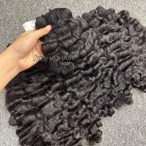 มัดผมลอนดิบแบบไม่ผ่านกระบวนการผมมนุษย์ทำหนังศีรษะเนื้อหยิกเป็น100% เดียวสำหรับผู้บริจาค - Product Image 1