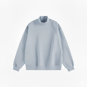 Women Long Oversized Mockneck Sweatshirt ultra Soft Fleece Warm Cotton Loose Casual Autumn/<b>winter</b> Street Fashion <b>Top</b> - Product Image 3