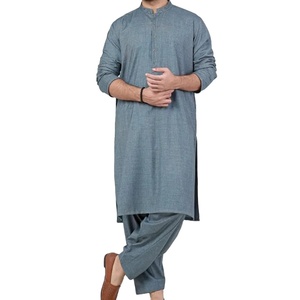 Shalwar Kameez pour hommes élégants en tissu de qualité supérieure de couleur unie classique pour une tenue pakistanaise décontractée shalwar kameez - Product Image 1