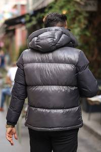 Abrigo de Invierno con Capucha para Hombre de Alta Calidad, Impermeable, con Ribete de Piel, Cierre de Cremallera, Satinado, Grueso, Cálido, Informal, para Clima Frío - Product Image 3