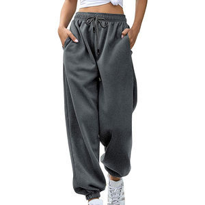 Women's Bottom Sweatpants Baggy Pockets High Waist Sporty Gym Athletic Fit Breathable Jogger Pants Lounge <b>Trousers</b> Wholesale - Product Image 1