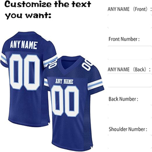 100% uniforme de fútbol americano de algodón transpirable de talla grande con patrón de letras frontal todas las estaciones verano invierno primavera desgaste - Product Image 5