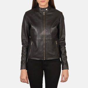 Chaquetas de motociclista para mujer de diseño personalizado, ropa de abrigo de cuero elegante de alta calidad para invierno y otoño, moda para mujer - Product Image 1
