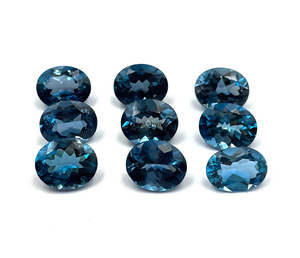 Cuentas de corte ovalado de Topacio Azul Londres Natural de 10x14mm para la fabricación de joyas piedras preciosas sueltas facetadas de topacio de mayorista indio a granel - Product Image 6