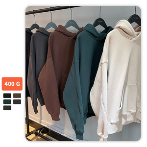 Sudaderas con capucha en blanco de peso pesado de algodón Sudaderas con capucha con estampado de soplo de gran tamaño Sudadera con capucha de diseño sin cordón para hombres Envío DDP - Product Image 3