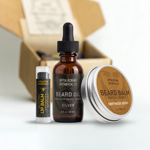 Ensemble de soins pour barbe ABCo Silver : Huile à barbe (2 oz) & Baume à barbe (2 oz) - Extraits botaniques & Huiles essentielles, Sans cruauté animale - Product Image 3