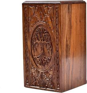 Urna de palisandro para cenizas humanas-Caja de madera de árbol de la vida-Urna de cremación personalizada para cenizas Caja de madera grande hecha a mano - Product Image 2
