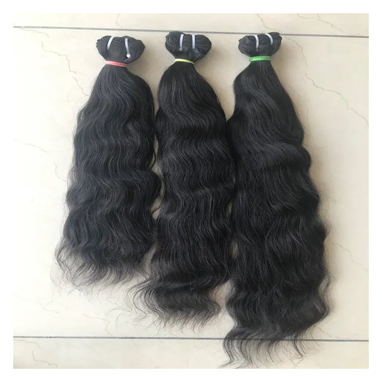 Supplier & Exporter of Top Grade 100% Raw Unprocessed Virgin Indian Temple 20'' Wavy Bundles Remy Human Hair Extensions
