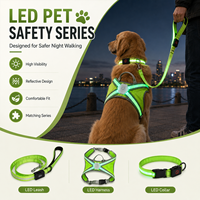 Harnais, collier et laisse pour chien Qcool à haute visibilité, réfléchissant, respirant, avec sangles réglables, OEM ODM, fabrication sur mesure, LED
