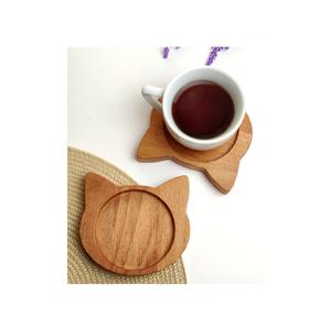 Juego de 6 posavasos rústicos de madera tallada para gatos, pieza de diseño para gatos, superventas - Product Image 5
