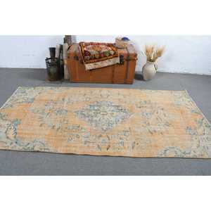 Tapis turc vintage 3,9x8,2 pi (120x249 cm), tapis persan jaune - Product Image 3