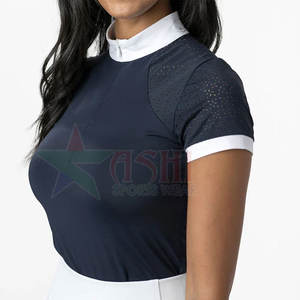 Quick Dry Women's Performance <b>Horse</b> <b>Riding</b> Show Shirt Customized Competition Lightweight Waterproof Windproof Spandex/Polyester - Product Image 1