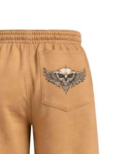 Pantalons de survêtement à jambes larges personnalisés avec imprimé flamme de chameau et crâne, style gothique surdimensionné, streetwear, pantalon de jogging en molleton, OEM ODM personnalisé - Product Image 5