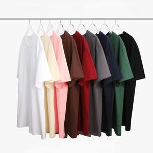 T-shirts en coton 100% pur lavés sur mesure pour hommes, femmes, unisexe, coupe ample, tricot, anti-rétrécissement, motif de lettres, personnalisé en vrac - Product Image 1
