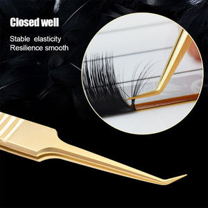2026 Customized New Arrival High Quality Gold Eyelash Extension Tweezers,Volume Extension Tweezers <b>Makeup</b> <b>Kit</b> - Product Image 3