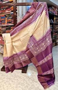 Saree de seda Tussar Kanchi pintado a mano hermoso - Product Image 6