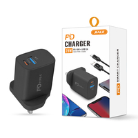 Adaptateur mural de charge rapide USB-C 20W PD QC3.0 5V/3A OTP Ignifuge pour ordinateurs portables et appareils mobiles Prise EU