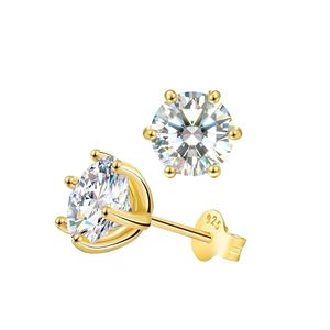 ต่างหูเพชรโมอิสสีเงินสเตอร์ลิงสำหรับผู้หญิง VVS1ชัดเจน S925ห้องปฏิบัติการทรงกลมที่ปลูกทองเพชรรูเทเนียม - Product Image 4