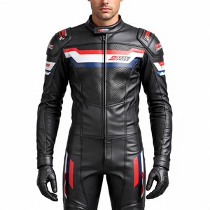 Traje de cuero de motocicleta de dos piezas de alta calidad para hombres | Equipo de equitación de calle aprobado por la CE | Flexible | Suministro directo de fábrica - Product Image 2