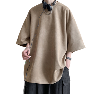 เสื้อยืดผ้าฝ้ายพิมพ์ลายสำหรับผู้ชายเสื้อยืดพิมพ์ลาย280 GSM แบบโชว์ไหล่กว้างคอกว้างน้ำหนักเบาเสื้อยืดออกแบบได้ตามต้องการ - Product Image 1