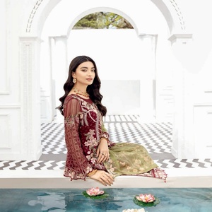 Ramsha ชุดแต่งงาน3ชิ้นสุดหรูสำหรับผู้ใหญ่ชุดผ้าชีฟองปักลายสำหรับงานปาร์ตี้ - Product Image 6