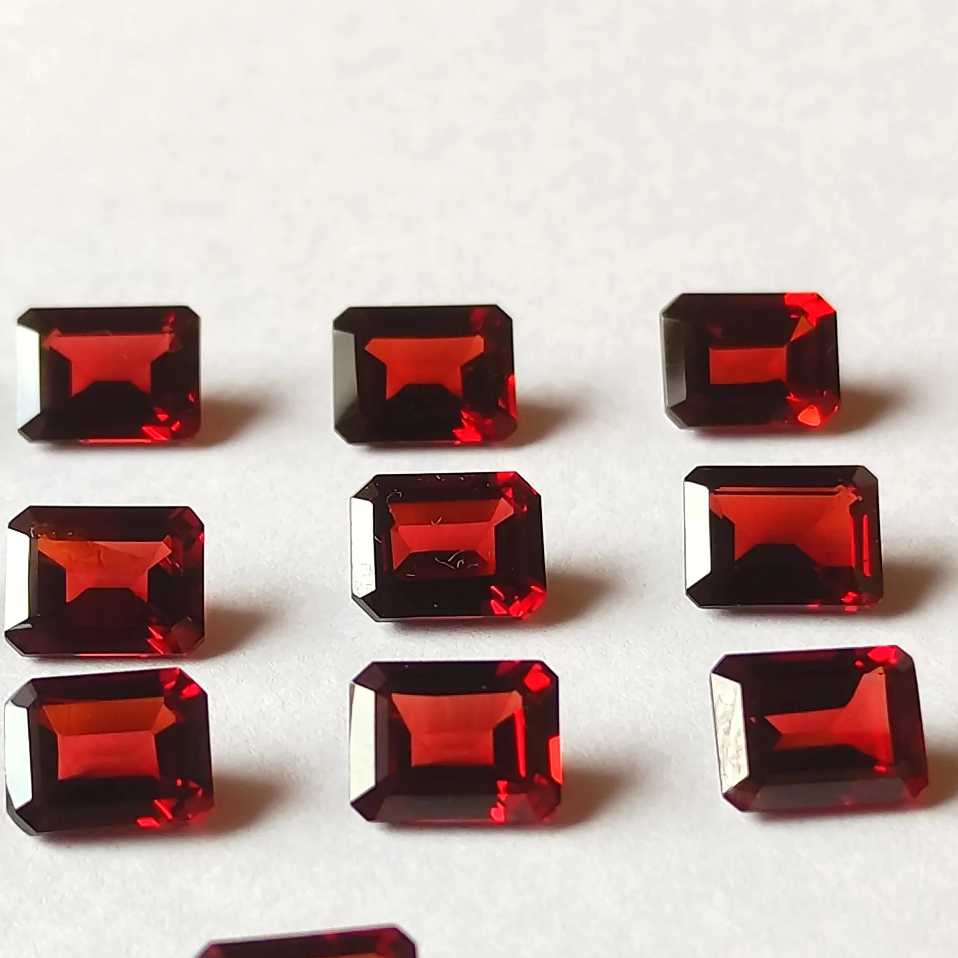 Batu permata kuarsa persegi panjang batu permata 3x5mm ukuran potongan zamrud batu akik merah alami harga grosir