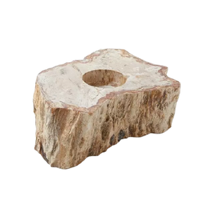 Natural Stone Candle Holder Petrified Wood jasper Natural Crystal Candle Holder Gemstone Crystal Reiki Healing Wholesaler Supply - Product Image 6