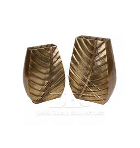 Juego de Jarrones de Flores de Metal Dorado Antiguo de Lujo, Jarrones de Aluminio Irregulares Abstractos, Centro de Mesa Decorativo Moderno para el Hogar - Product Image 2