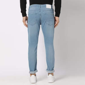 Pantalon en jean évasé ajusté de haute qualité pour hommes, vêtements personnalisés, patchwork brodé, salopette en jean, services OEM - Product Image 2