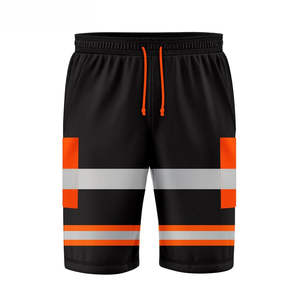 Pantalones Cortos de Trabajo de Alta Visibilidad con Cintura Elástica y Cinta Reflectante para Hombre, Servicio OEM - Product Image 1