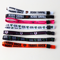 Bracelet promotionnel en tissu polyester jetable personnalisé de 15 mm, 20 mm, 25 mm pour événements et fêtes