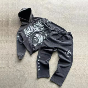 Sweat à capuche brodé d'automne pour hommes 100% coton chasse Streetwear - Product Image 1