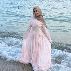 <span class=keywords><strong>Robe</strong></span> longue musulmane élégante en mousseline de soie avec corsage corset, Abaya Loriya, vêtements islamiques <span class=keywords><strong>d</strong></span>'été, jupe fluide modeste pour femmes - Product Image 2