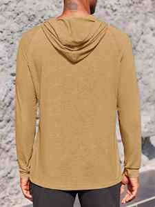 Conjunto Deportivo de Moda para Hombre, Otoño Invierno, Transpirable, 100% Poliéster, Personalizable, Color Sólido, Sudadera con Capucha y Pantalones Largos - Product Image 4