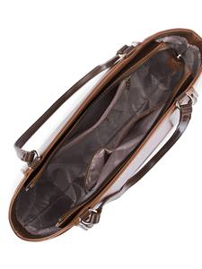 Sac fourre-tout structuré pour femme en cuir tanné, motif bonbon, à bandoulière unique, avec fermeture éclair, résistant à l'eau, pour un usage quotidien - Product Image 5