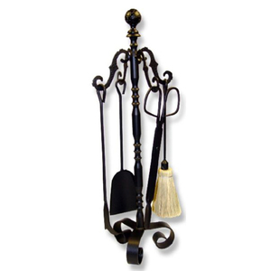 Indian Wholesale Supplier Iron <b>Fire</b> <b>Tool</b> Set 5 Piece With Powder Coated Fireplace Equipment Used For Home hotel And Office - Product Image 2